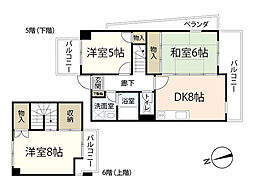 シティーハイツ舟入 3DKの間取図画像