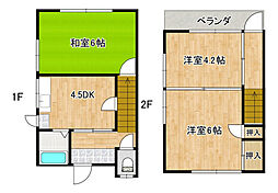 高野アパート 3DKの間取図画像