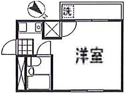 サンライズ三宅2A ワンルームの間取図画像