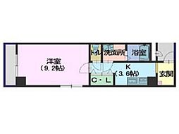 プレリジェール山手 1Kの間取図画像