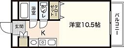 アルバパッソ ワンルームの間取図画像