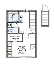 レオパレスヴィラアンソレイユ 1Kの間取図画像