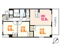 Hogwarts 3LDKの間取図画像