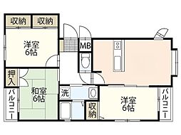 メゾンデピア 3LDKの間取図画像