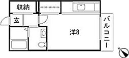 ウエストヒルズ3番館 ワンルームの間取図画像