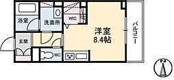 シャーメゾンステージウジナヒガシ ワンルームの間取図画像