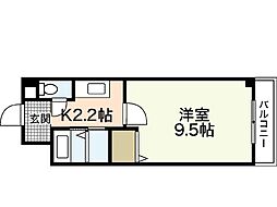 メゾンフローラ 1Kの間取図画像