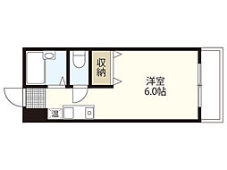 アルティメイトビルディング舟入中町 ワンルームの間取図画像