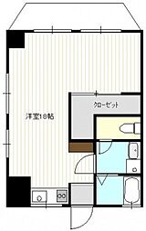 フラーリッシュ舟入南 ワンルームの間取図画像