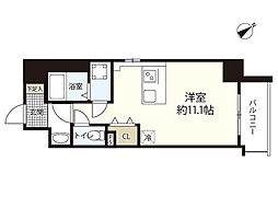 ブランシエスタ河原町 ワンルームの間取図画像