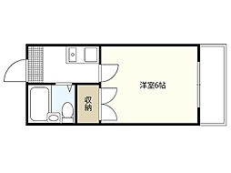 メゾン鹿籠 1Kの間取図画像