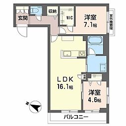 CASA ニックスV 2LDKの間取図画像
