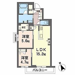 La Maison Calme 2LDKの間取図画像