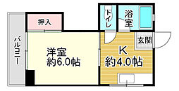 第一田万里ビル 1Kの間取図画像