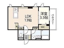 セントラルスクエア庚午 1LDKの間取図画像