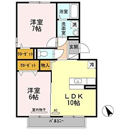 メゾンプラージュ 2LDKの間取図画像
