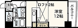国泰寺Mビル ワンルームの間取図画像