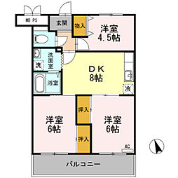 アネックスきりた 3DKの間取図画像