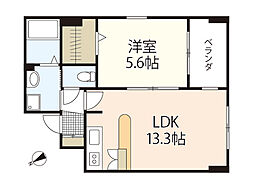 ジュネス翠町 1LDKの間取図画像
