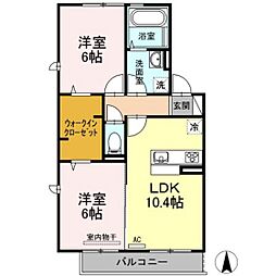 アミティエユキA 2LDKの間取図画像
