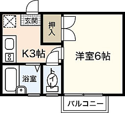 LS祇園 1Kの間取図画像