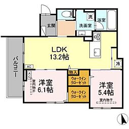 サクラテラス 2LDKの間取図画像
