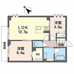 M1ESPACIO 2LDKの間取図画像