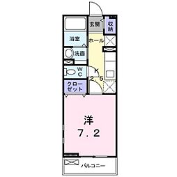 KST13 1Kの間取図画像