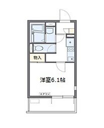 レオネクストM&H2 1Kの間取図画像