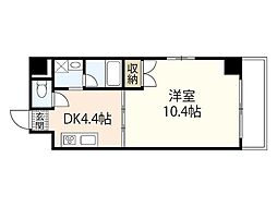 クレール新本 1DKの間取図画像