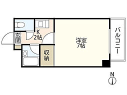 アヴニール 1Kの間取図画像