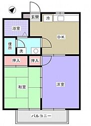 イースト10 2DKの間取図画像