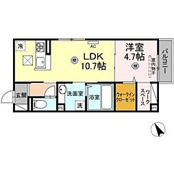 ベリエッサ 1LDKの間取図画像