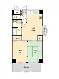日宝ポニクレール府中 2LDKの間取図画像