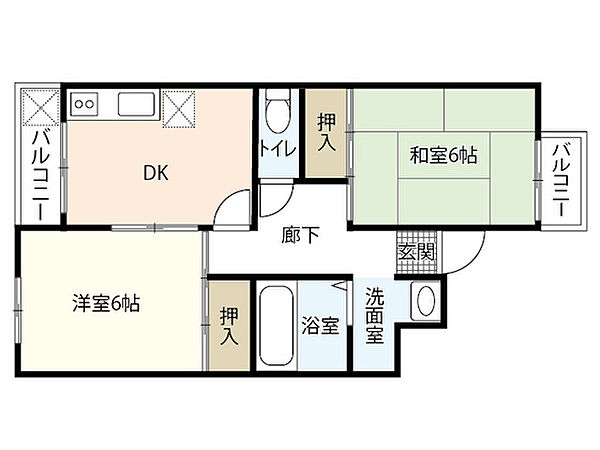 Ｆ＆Ｔ庚午北II ｜広島県広島市西区庚午北1丁目(賃貸マンション2DK・3階・50.00㎡)の写真 その2