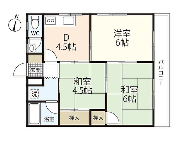 コーポ洋光 ｜広島県広島市西区庚午中2丁目(賃貸マンション3DK・3階・42.00㎡)の写真 その2