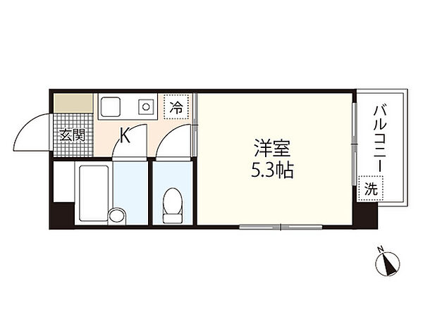 広島県広島市西区南観音6丁目(賃貸マンション1K・3階・16.47㎡)の写真 その2