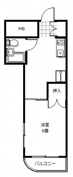 ハッコービル ｜広島県広島市中区白島中町(賃貸マンション1DK・3階・23.49㎡)の写真 その2