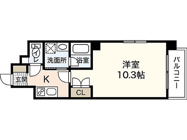 広島県広島市西区西観音町(賃貸マンション1K・6階・29.72㎡)の写真 その2