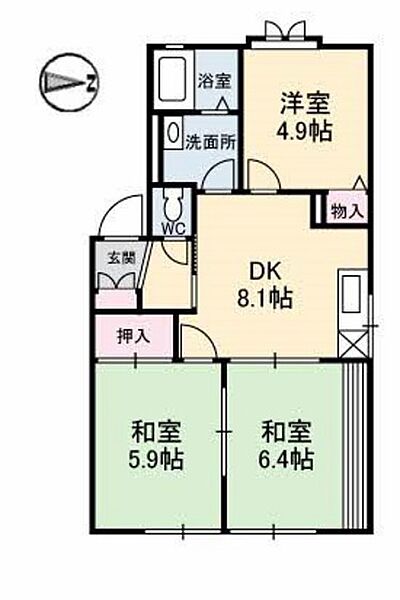 セフィラ田島 ｜広島県広島市南区宇品神田3丁目(賃貸アパート3DK・1階・53.14㎡)の写真 その2