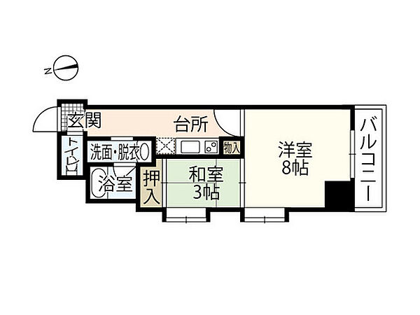 コンフォール清和 ｜広島県広島市中区鶴見町(賃貸マンション2K・2階・34.22㎡)の写真 その2