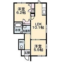 リバーサイド中野　B棟  ｜ 広島県広島市安芸区中野2丁目（賃貸アパート2LDK・1階・52.10㎡） その2