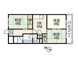 アイレストホームウシタ 3DKの間取図画像