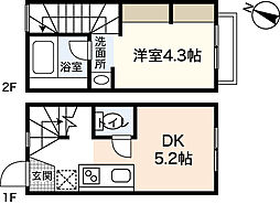 ヴィラフェリシア 1DKの間取図画像