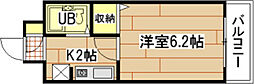 シェル今村 1Kの間取図画像