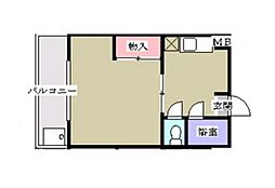 エーデル東千田 1Kの間取図画像