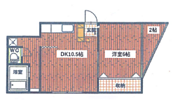 藤哲ビル 1LDKの間取図画像