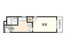 リベルタ東雲 1Kの間取図画像