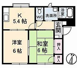 フレグランス矢賀B 2Kの間取図画像