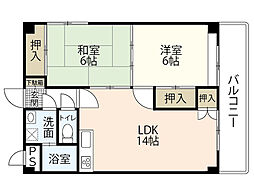 サンフォーレM.K 2LDKの間取図画像